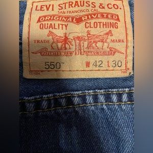 Men’s Levi’s Brand Relax Fit 550 Dark Jeans 42X30